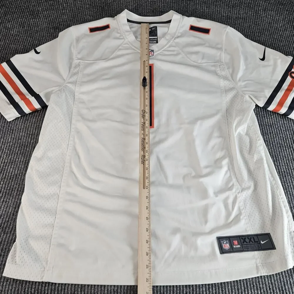 Chicago Bears Jersey Mens 2XL White NFL Football Justin Fields Nike GSH Stitched